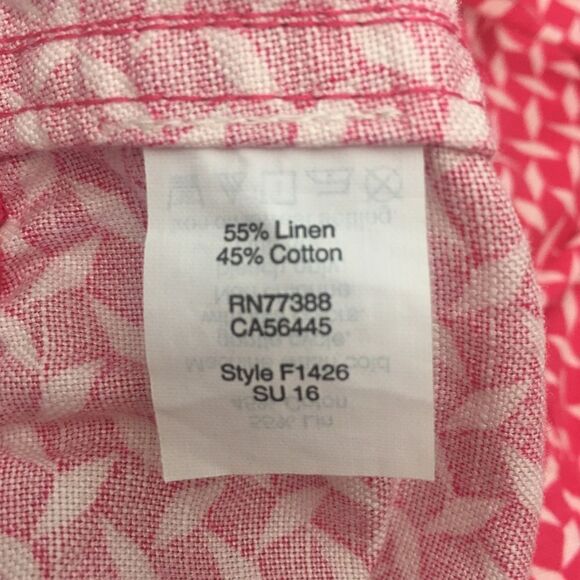 J. Crew Pink Geometric Print Linen Shorts - Picture 3 of 11